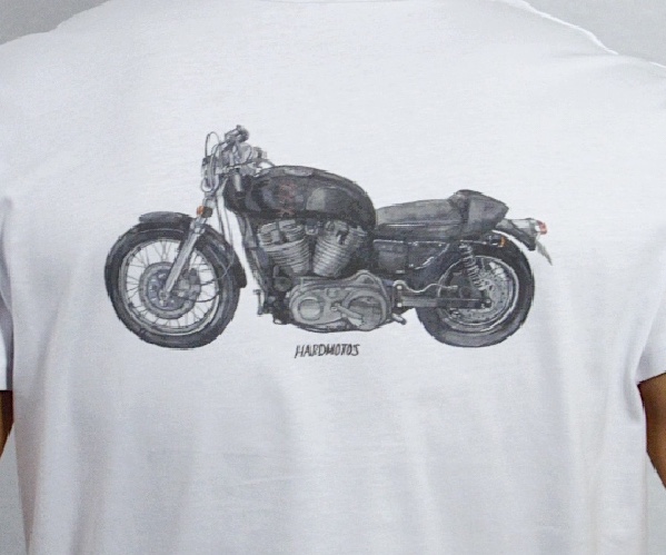 Read more about the article Harley Davidson Sportster Cafe Racer t-shirt – celebrating the need for speed on a HD!